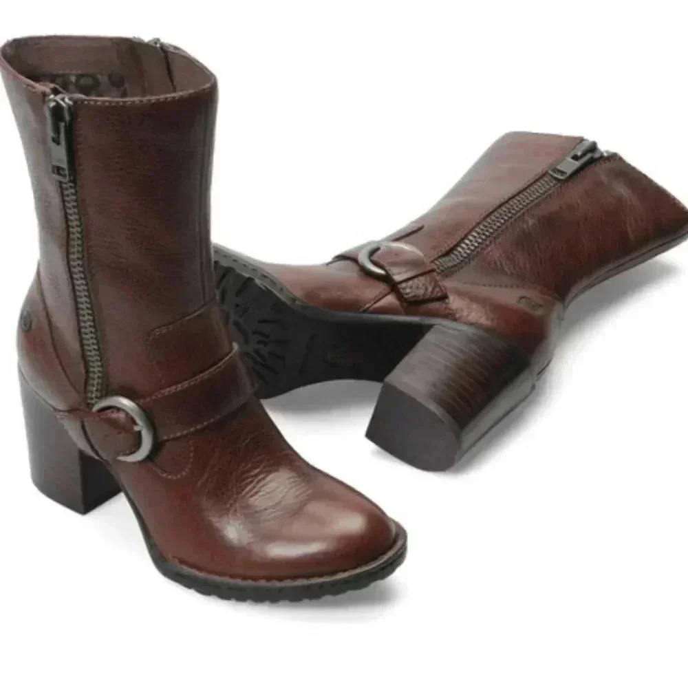 Born Camryn Motorcycle Boot Cinnamon 7.5 38.5